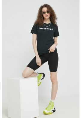 Converse Памучна тениска в черно - Pepit.bg