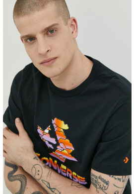 Converse Памучна тениска в бяло с принт - Pepit.bg