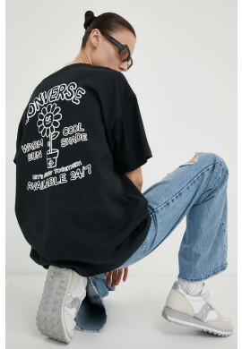 Converse Памучна тениска в черно - Pepit.bg