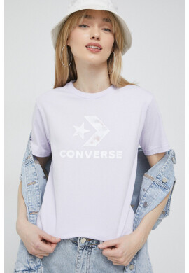 Converse Памучна тениска в лилаво - Pepit.bg