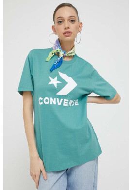 Converse Памучна тениска в бяло с принт - Pepit.bg