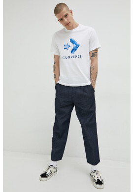 Converse Памучна тениска в бяло с принт - Pepit.bg