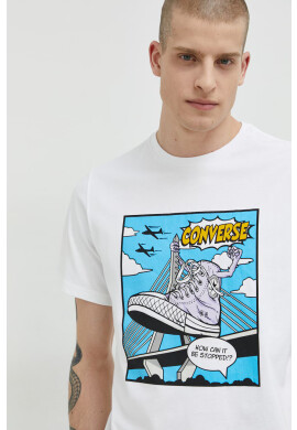 Converse Памучна тениска в бяло с принт - Pepit.bg