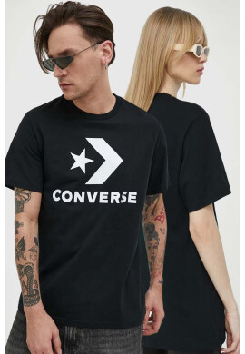 Converse Памучна тениска в черно с принт - Pepit.bg