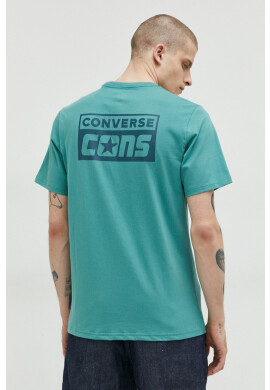 Converse Памучна тениска в черно с изчистен дизайн - Pepit.bg