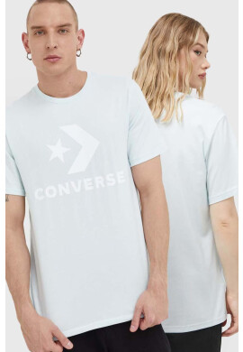 Converse Памучна тениска в тюркоазено с принт - Pepit.bg