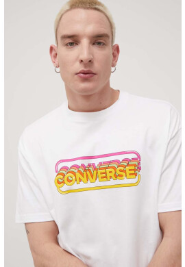 Converse Памучна тениска в сиво с принт - Pepit.bg