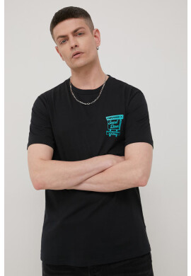 Converse Памучна тениска в черно с принт - Pepit.bg
