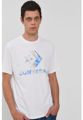 Converse Памучна тениска в бяло с принт - Pepit.bg