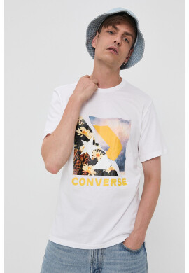 Converse Памучна тениска в бяло с принт - Pepit.bg