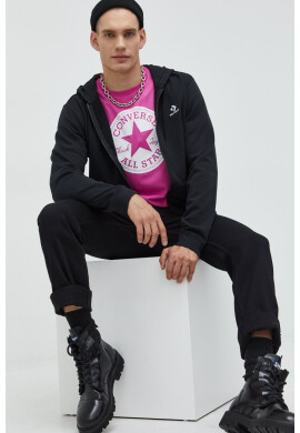 Converse Суичър в черно с качулка с изчистен дизайн - Pepit.bg