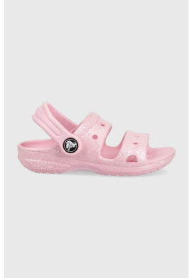 Crocs Детски чехли CLASSIC GLITTER SANDAL в розово - Pepit.bg
