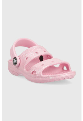 Crocs Детски чехли CLASSIC GLITTER SANDAL в розово - Pepit.bg