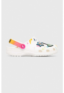 Crocs Детски чехли CLASSIC RAINBOW HIGH в бяло - Pepit.bg