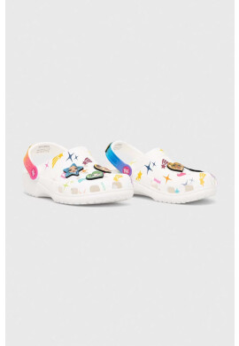 Crocs Детски чехли CLASSIC RAINBOW HIGH в бяло - Pepit.bg