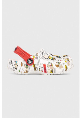 Crocs Детски чехли PEANUTS CLASSIC CLOG в бяло - Pepit.bg