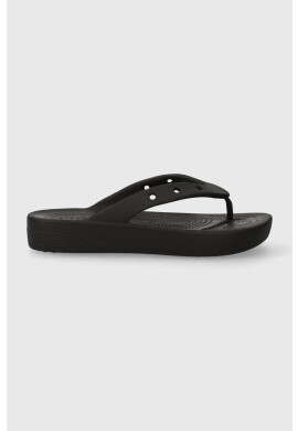 Crocs Джапанки Classic Platform Flip W в черно с платформа 207714 - Pepit.bg