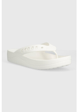 Crocs Джапанки Baya Platform Flip в бяло с платформа 208395 - Pepit.bg