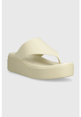Crocs Джапанки Brooklyn Flip в бежово с платформа 208727 - Pepit.bg