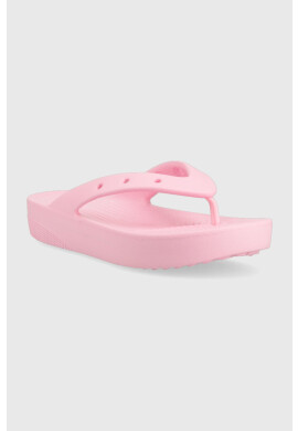Crocs Джапанки Classic Platform Flip в розово с платформа 207714 - Pepit.bg