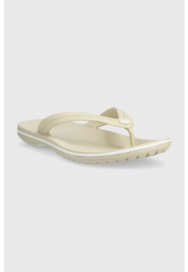 Crocs Джапанки Crocband Flip в бежово с равна подметка - Pepit.bg