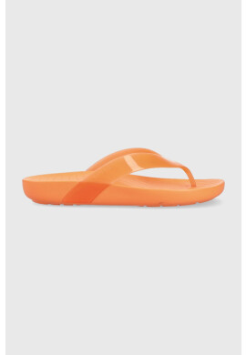 Crocs Джапанки Splash Glossy Flip в оранжево с равна подметка 208534 - Pepit.bg