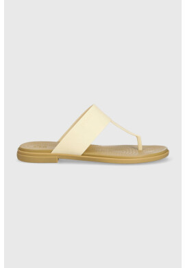 Crocs Джапанки Tulum Flip в бежово с равна подметка 206752 - Pepit.bg