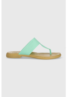 Crocs Джапанки Tulum Flip в тюркоазено с равна подметка 206752 - Pepit.bg