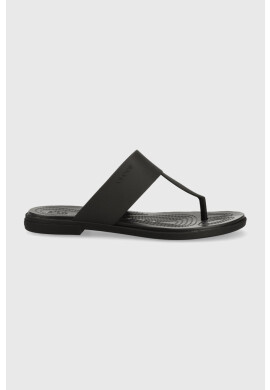 Crocs Джапанки Tulum Flip в черно с равна подметка 206752 - Pepit.bg