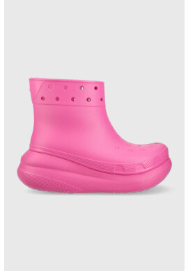 Crocs Гумени ботуши Classic Crush Rain Boot в розово 207946 - Pepit.bg