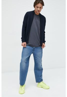 Cross Jeans Памучна тениска в сиво с апликация - Pepit.bg