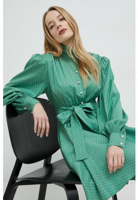 Custommade Рокля Linnea в зелено къс модел разкроен модел - Pepit.bg