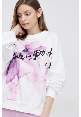 Deha Памучен суичър в бяло с принт - Pepit.bg