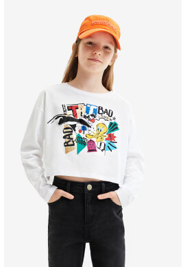 Desigual Детска блуза с дълги ръкави в бяло - Pepit.bg