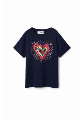 Desigual Детска памучна тениска в тъмносиньо - Pepit.bg