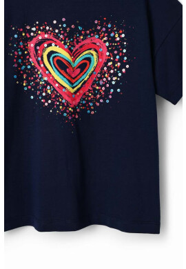 Desigual Детска памучна тениска в тъмносиньо - Pepit.bg