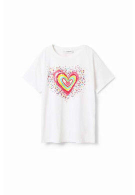 Desigual Детска памучна тениска в бяло - Pepit.bg