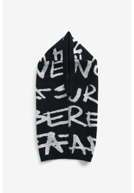 Desigual Кръгъл шал в черно с фина плетка - Pepit.bg