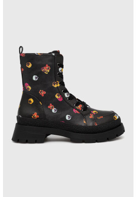 Desigual Кубинки Flowers в черно с платформа - Pepit.bg