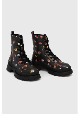Desigual Кубинки Flowers в черно с платформа - Pepit.bg