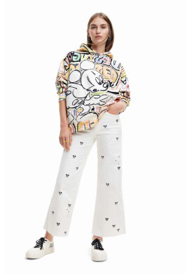 Desigual Памучен суичър Disney's Mickey Mouse с качулка с десен - Pepit.bg