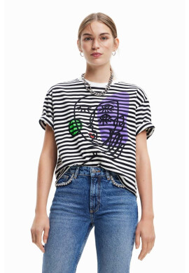 Desigual Памучна тениска в черно - Pepit.bg