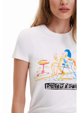 Desigual Памучна тениска в бяло - Pepit.bg