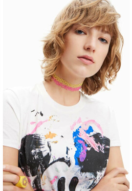 Desigual Памучна тениска в бяло - Pepit.bg