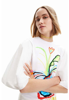 Desigual Памучна тениска в бяло - Pepit.bg