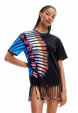 Desigual Памучна тениска в черно - Pepit.bg
