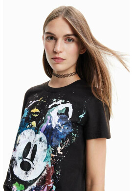 Desigual Памучна тениска в черно - Pepit.bg