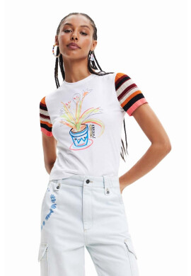 Desigual Памучна тениска в бяло - Pepit.bg