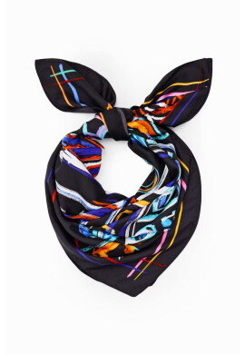 Desigual Тънък шал в черно с десен - Pepit.bg