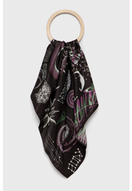 Desigual Тънък шал дамски в черно с десен - Pepit.bg
